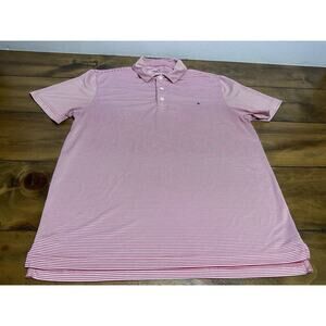 Tailor Vintage Connecticut Originals Polo Shirt Short Sleeve Striped Red Medium